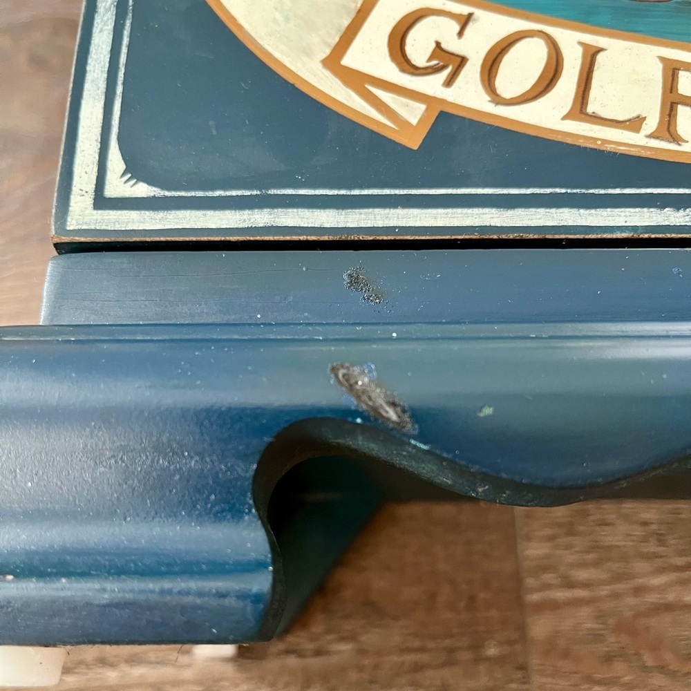 Old World Golf Club wooden 32 CD storage cabinet-green-2 door-13"x12"x7" - Picture 6 of 12